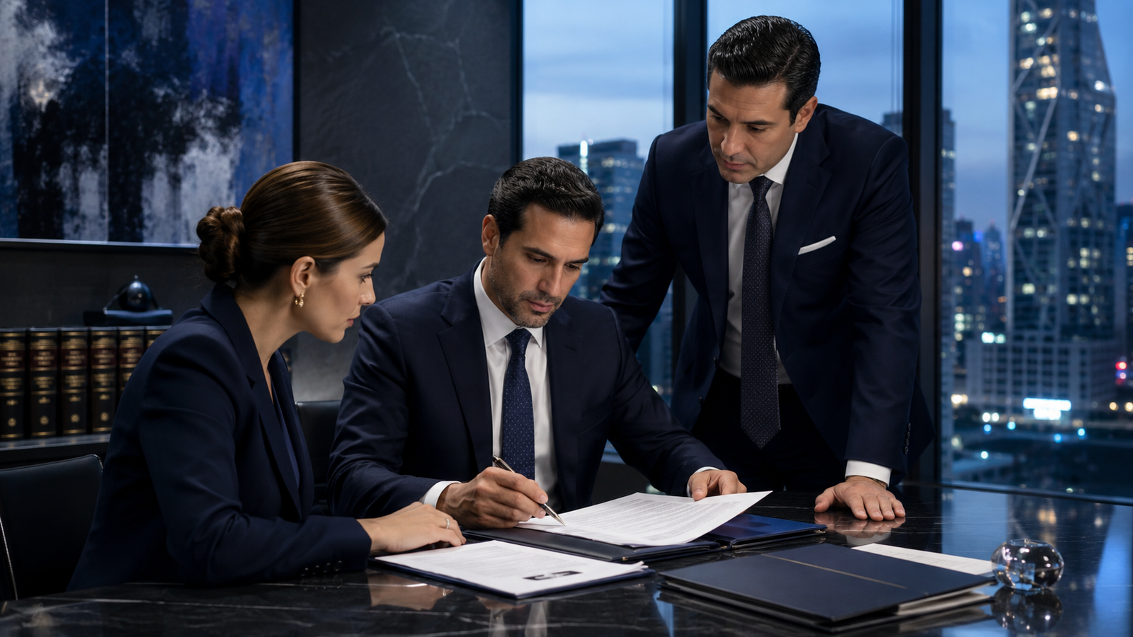 Abogado empresarial asesorando a empresas en contratos, sociedades y asuntos mercantiles